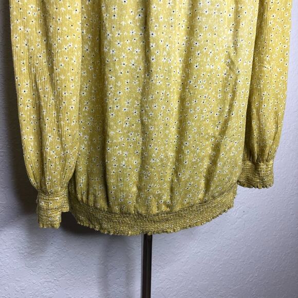 Anthropologie Blank gold pink floral off shoulder top size Small boho spring - Picture 14 of 16